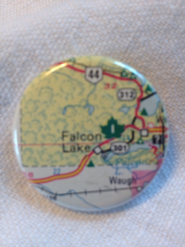 Custom Pinback Button - Map of Manitoba Pick Your Small Town