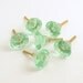 Green Glass Pulls Knobs Set of 6