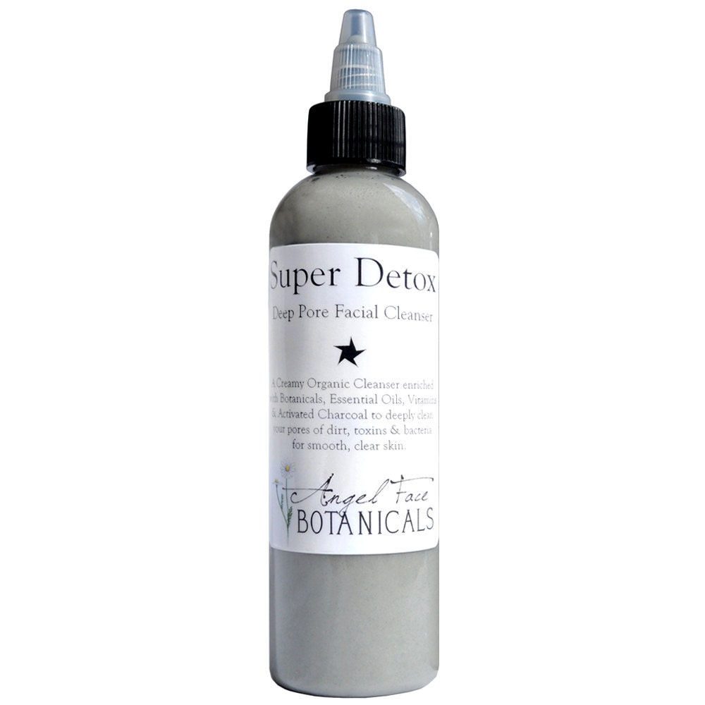 Super-Detox - Organic Deep Pore Facial Cleanser with Activated Charcoal and Argan Oil - Top Selling Face Wash - NEW Larger Bottle 4.85 oz