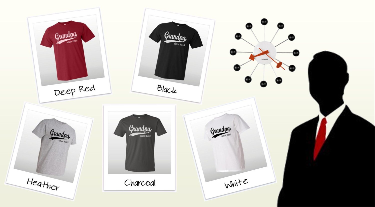Father's Day Tshirt - Personalized Grandpa - Grandpa since (any year) - Grandfather Gift - sizes sm, med, lg, xl - many colors available
