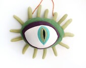 Watchful Eye, green-purple-green Cotton Monster Decor