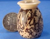 IGMA Fellow Bill Helmer Miniature Lathe Turned 1" Scale Tropical Three-Nut Vase