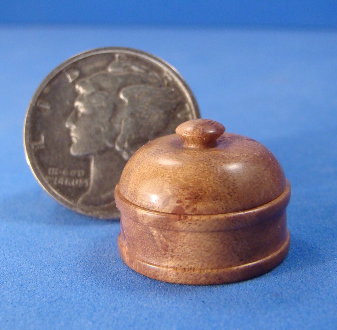 IGMA Fellow Bill Helmer Miniature Lathe Turned 1" Scale African Sandalwood Box - Free U.S. Shipping