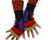 Finger less Gloves,Hand Warmers, Multicolored, (Gold, Crimson, Multicolored, Black, Rust)