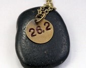 Marathon Necklace - Brass Tiny Tag Necklace
