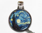 Van Gogh Starry Night picture pendant , Van Gogh necklace charm, Van Gogh jewelry, resin pendant