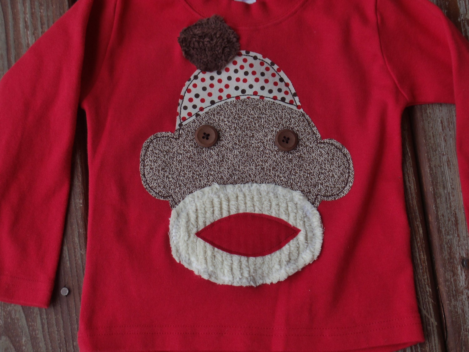 Boys Sock Monkey T-shirt SIZES 6-12-18-24 mth, 2t  long and short sleeves in assorted colors