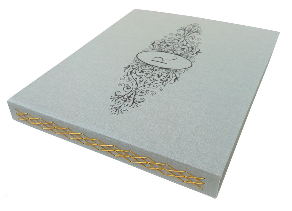 monogram filagree frame guestbook (10x12)