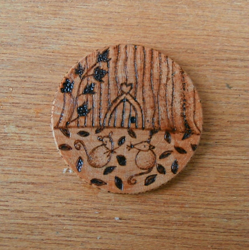 Mouse Sisters - Woodland Fridge Magnet - Art on Wood