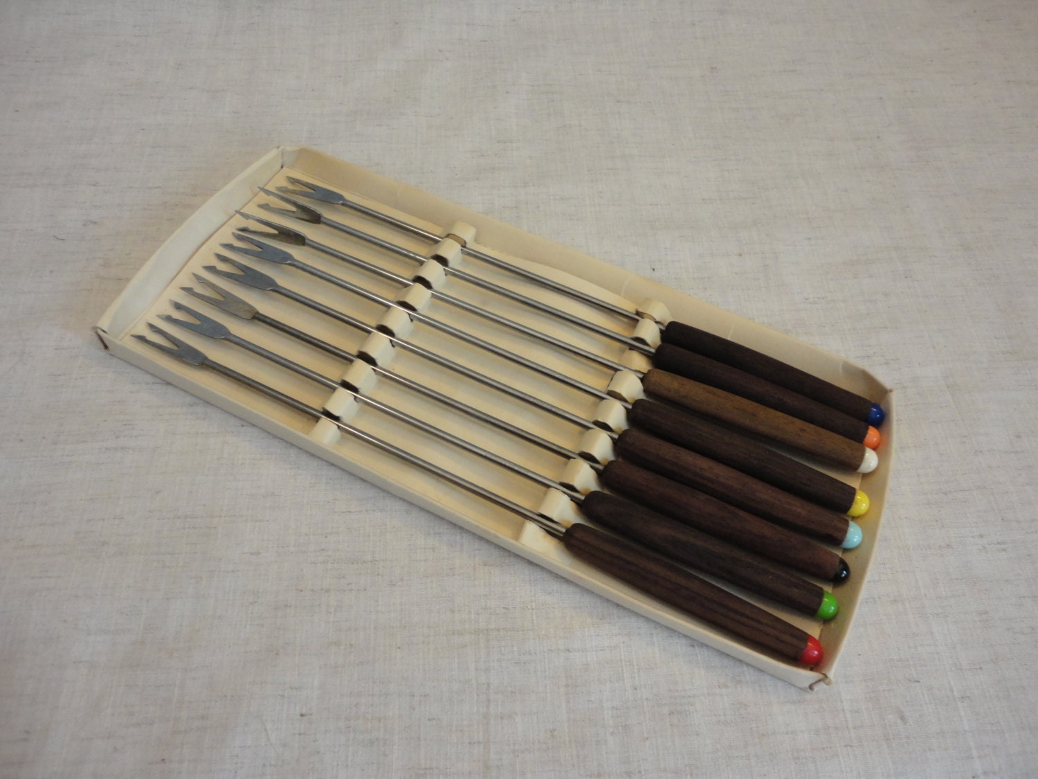 Vintage Fondue Forks - Set of 8 - Stainless Steel