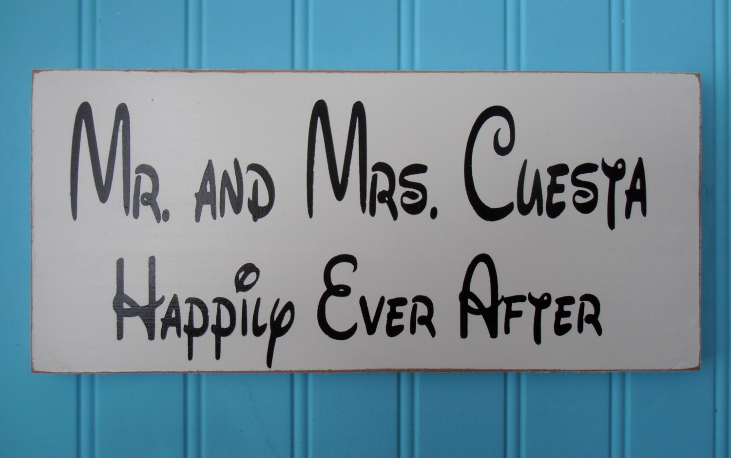 Happily Ever After  Wood Sign Decoration Disney font Custom Colors Personalized