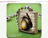 Moving Sale - Acorn,  a pendant charm made with a wood Scrabble tile game piece