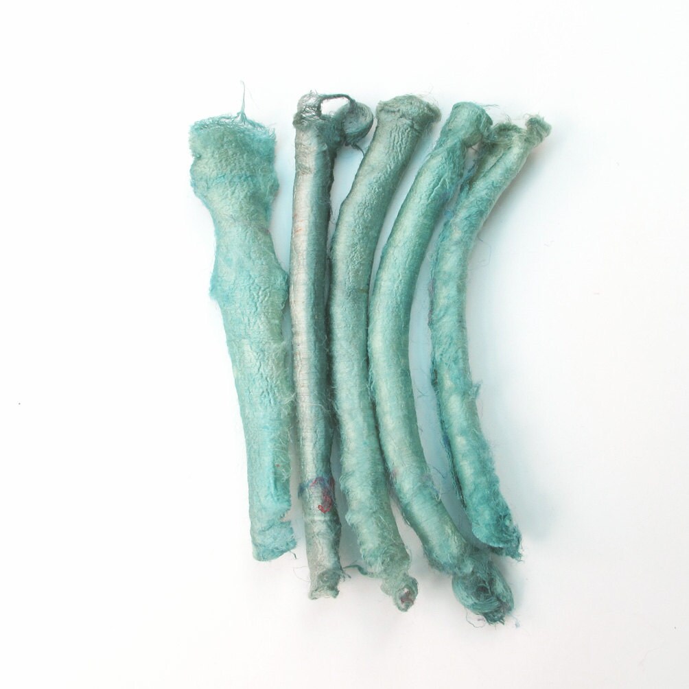 Silk carrier rods, hand dyed - pale blue, light blue, powder blue, pale blue grey, water, sky