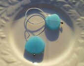 Brushed Mediterranean hued Seaglass on handmade Sterling earwires