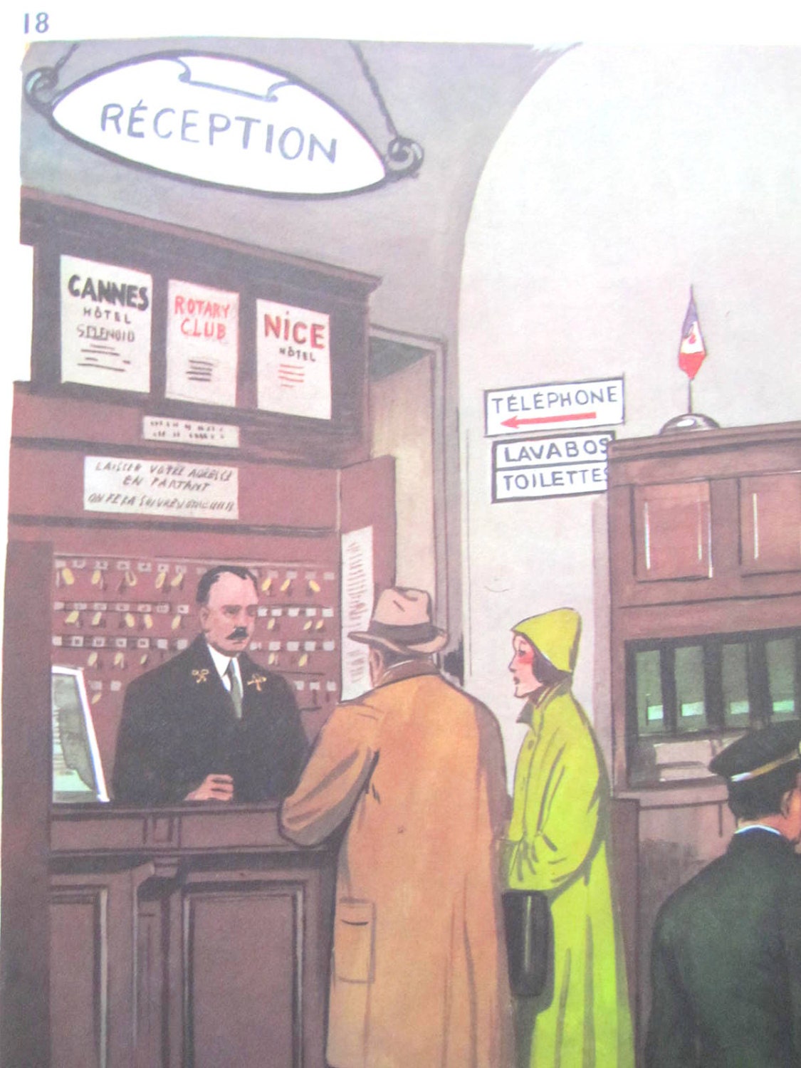 French Vintage Hotel Poster for School