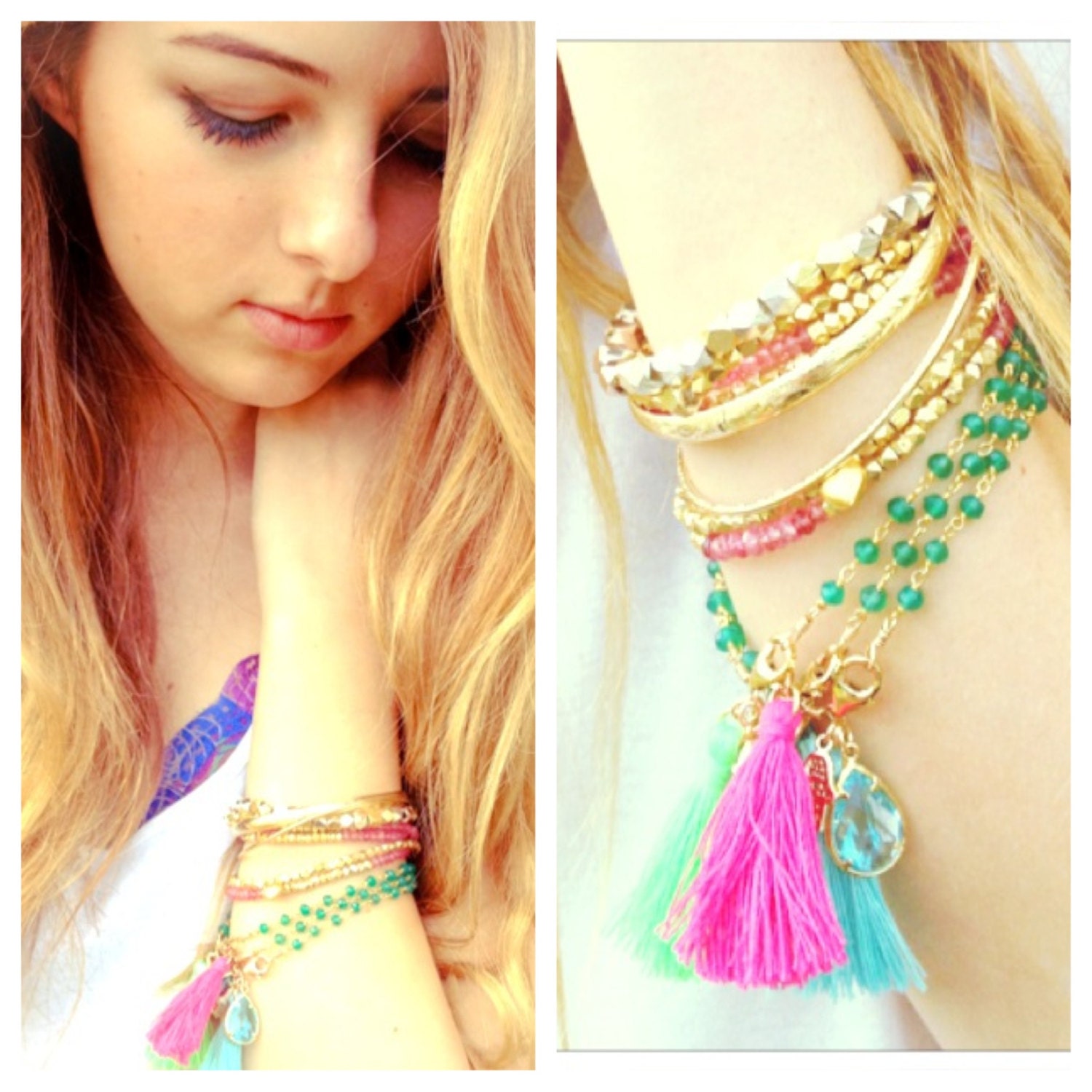 TenThings. WANDERLUST. african green onyx charm. bracelet.