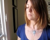 ELIZABETH XII // Sterling silver necklace with Onyx Cameo