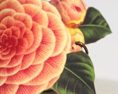 Coral Orange Rose Bangle Bracelet