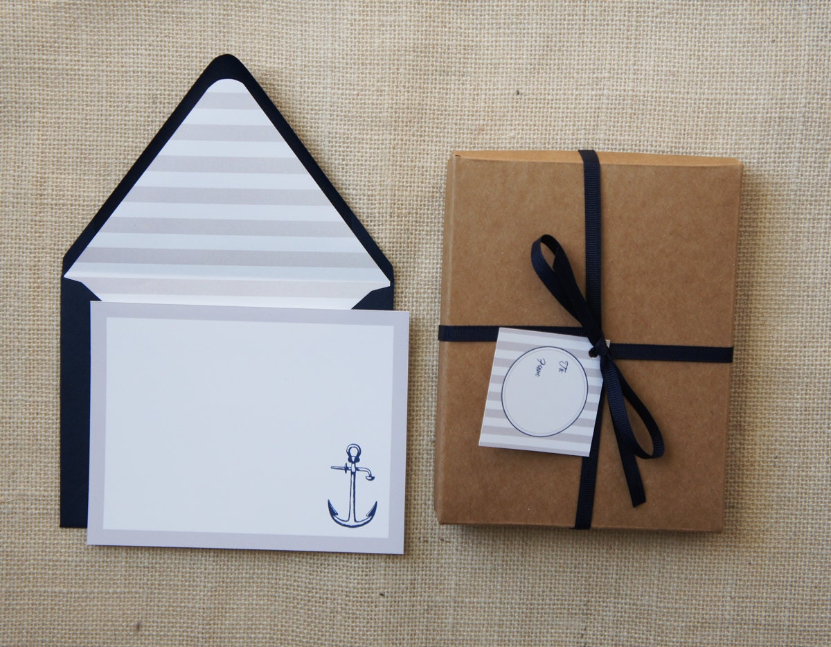 Nautical Anchor Social Stationery