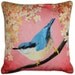 Cushion cover for throw pillow with bird - Nuthatch - 16x16 inch 40x40cm DELUXE edition