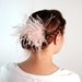 Pale pink ostrich puff hair clip - feather hair clip - pale pink hair clip