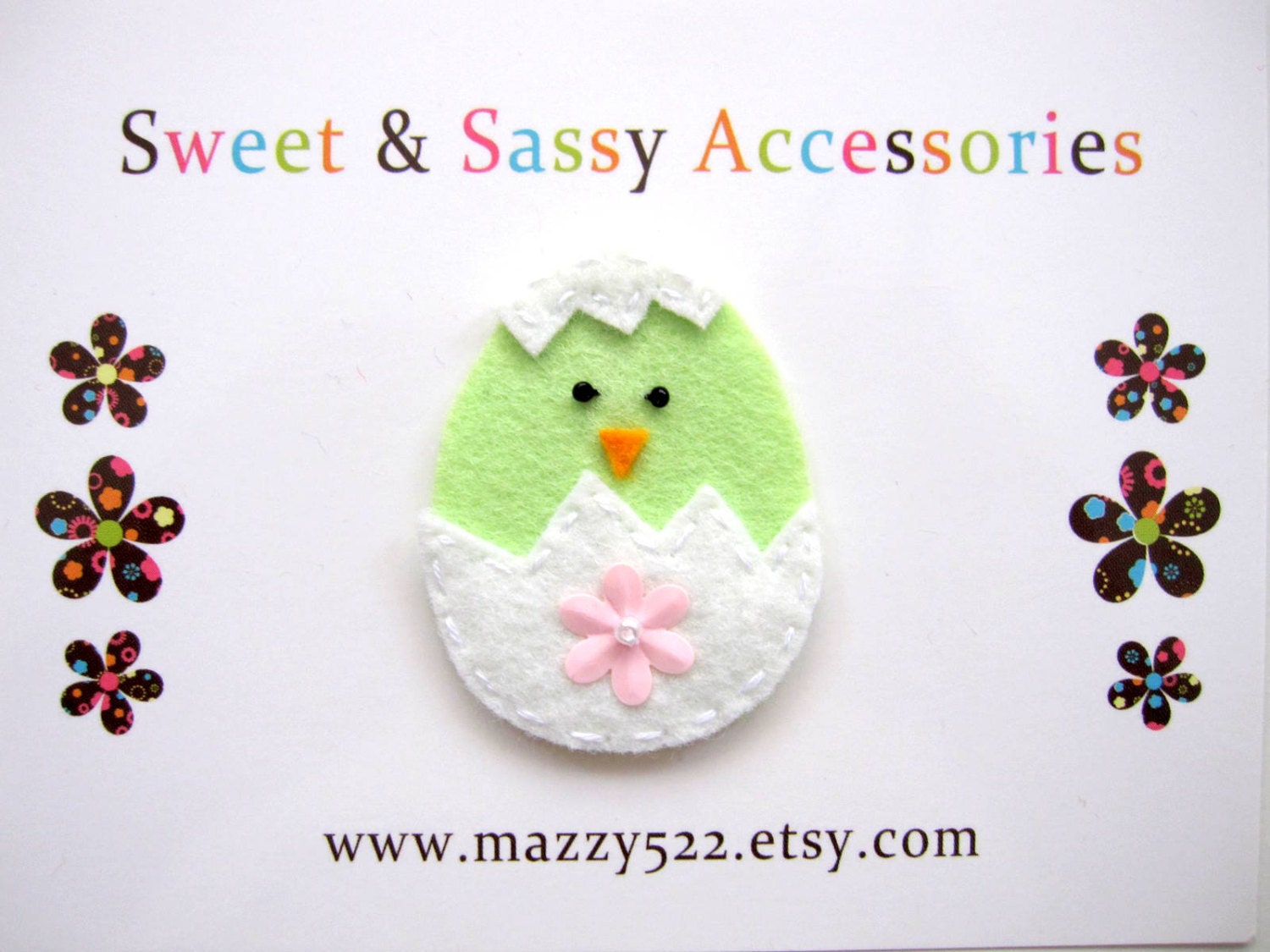 Just Hatched Baby Chick Hair Clip - Green