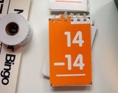 Math Flash Card Notebook - Orange and White notepad, Subraction Pocket Journal