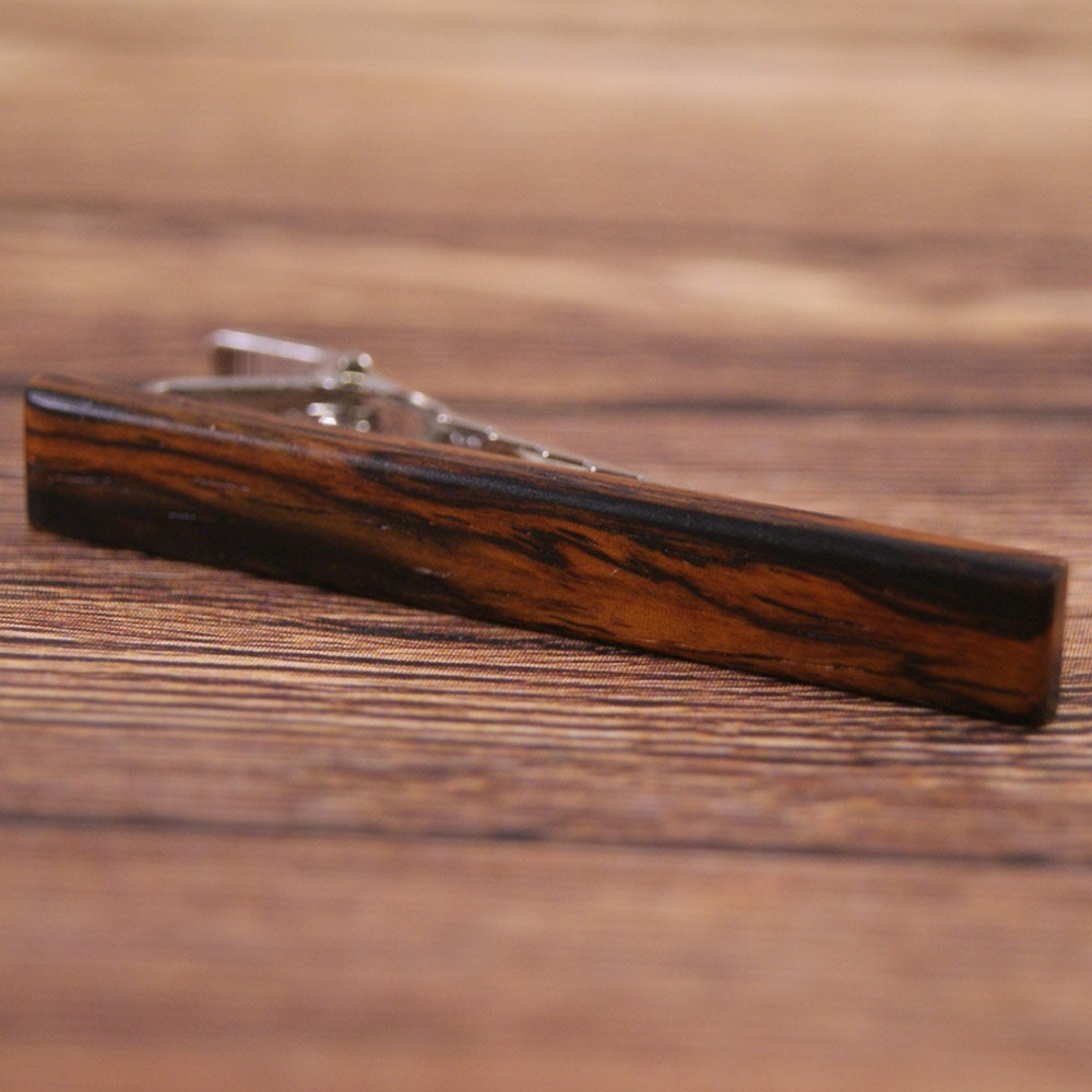 Tie Clip: Figured Nicaraguan Cocobolo tie clip (TB-362)
