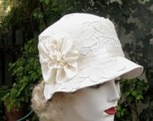 Womens Hat 1920's Edwardian Wedding Hat Vintage Style Cloche Bridal Custom Made Hats in Ivory