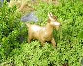 Miniature Garden Art Gold Goat for Miniature or 4H Fairy Gardening Sculpture Garden Bling