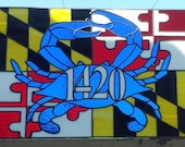 Stained glass Transom - "Maryland Symbols II" (TW-38)