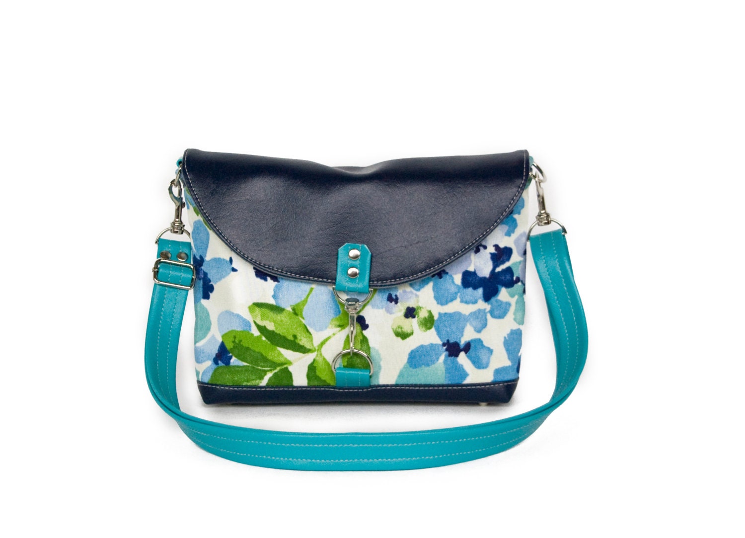 Clutch in Azure Fleur - Summer Vegan Beach Collection - Ready to Ship