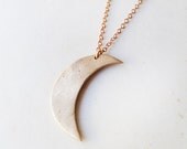 L U N A - handmade bronze crescent moon charm necklace