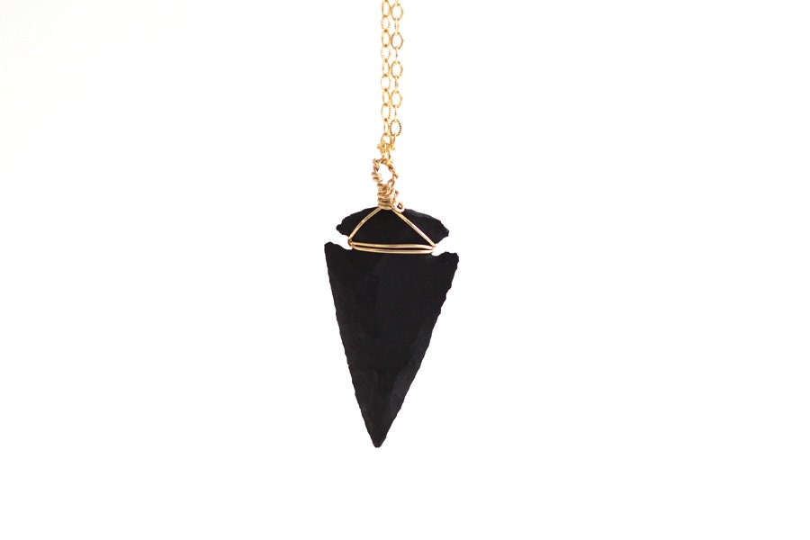 Black Arrowhead Necklace