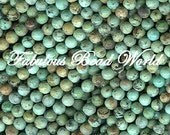 African Turquoise Natural Untreated Round Stone Bead Strand 3 MM 16" (1)