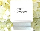 Silver Wood Table Number Holders- Set of 30