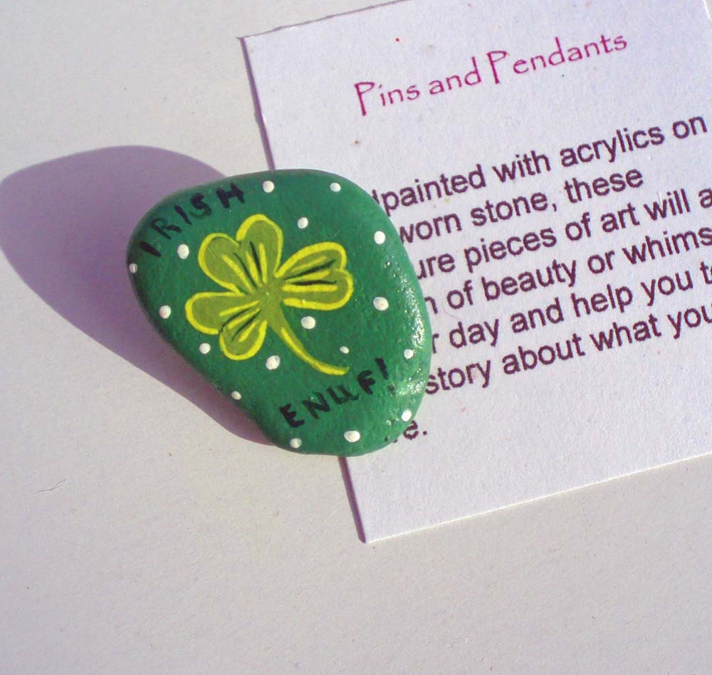 Irish Enuf Shamrock Pin