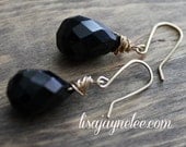 Black Onyx Briolette Earrings