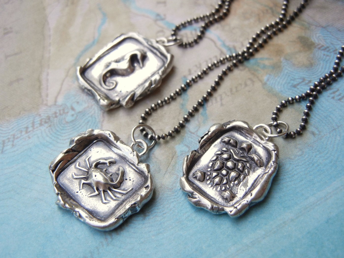 Bridesmaids Jewelry, Summer Wedding Jewelry, Bridesmaids Necklaces, Nautical Wedding Jewelry, Silver Bridesmaids Necklace Set, Wedding Gifts
