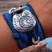 Steampunk Jewelry, Steampunk Clock Bracelet, Inspirational Quote Jewelry, Pocket Watch Clock Parts Bracelet, Time Flies Silk Wrap Bracelet
