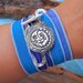 Moon Jewelry, Silk Wrap Bracelet, Sun and Moon Jewelry, STERLING SILVER Sun jewelry, Yoga Silk Wrap Bracelet, Yoga Jewelry