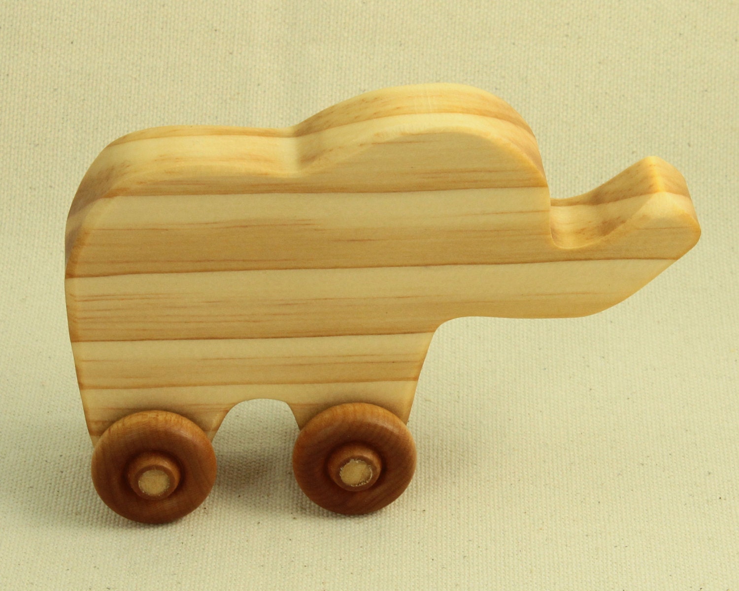 wooden elephant push toy