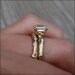 Emerald Cut White Sapphire Twig Ring in Recycled Gold