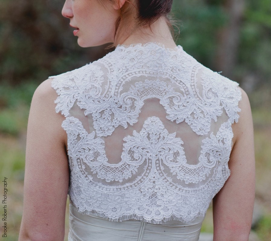 French Alencon Lace Wedding Bolero