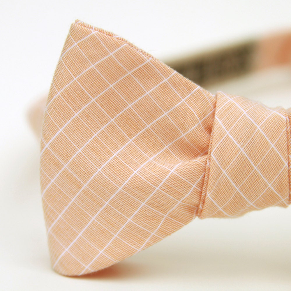 soft peach freestyle bow tie