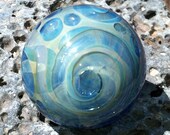 Cobalt Silver Fumed Swirl Glass Marble