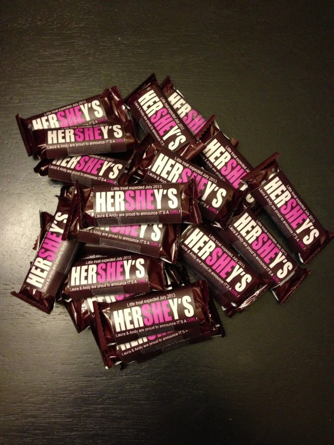 He or She Hershey Gender Announcement Wrapper for Snack Size bars - Digital version