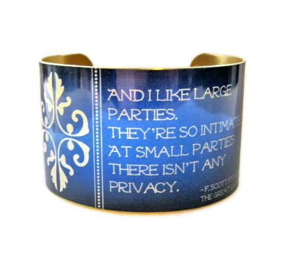 The Great Gatsby cuff bracelet jewelry quote F. Scott Fitzgerald