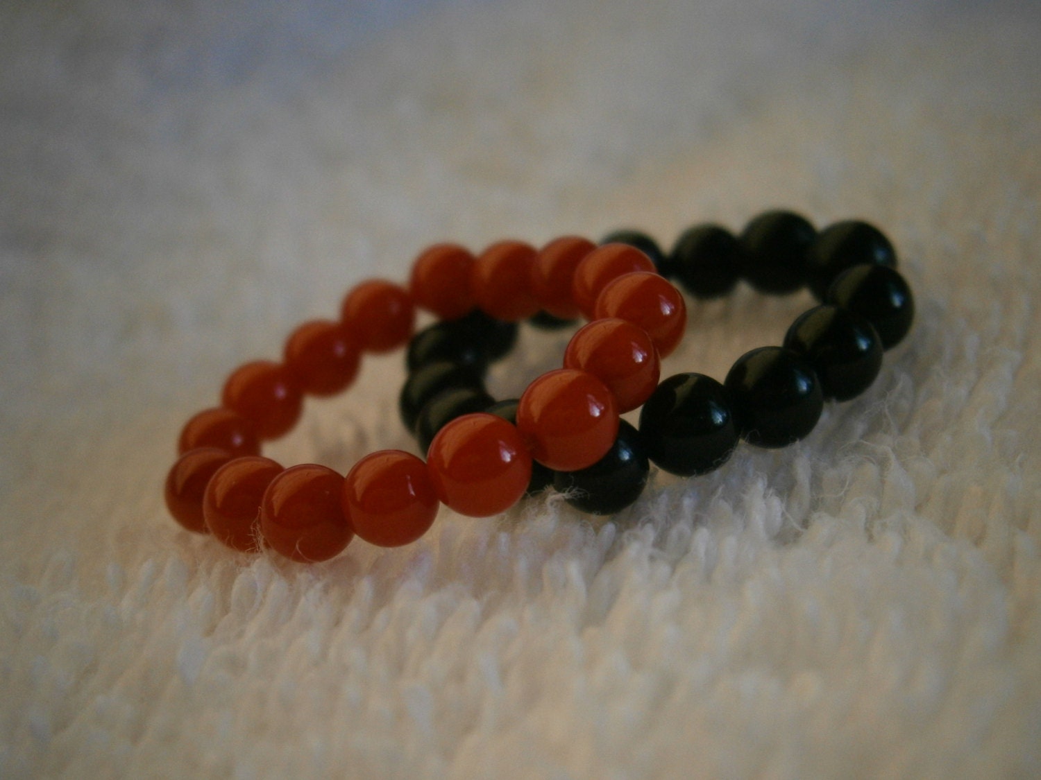 Red Coral & Blackstone Rings
