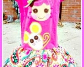 LaLaLoopsy custom boutique appliqué knit twirl party Dress Posh Pink size 3 4 5 6 6x 7 8 10